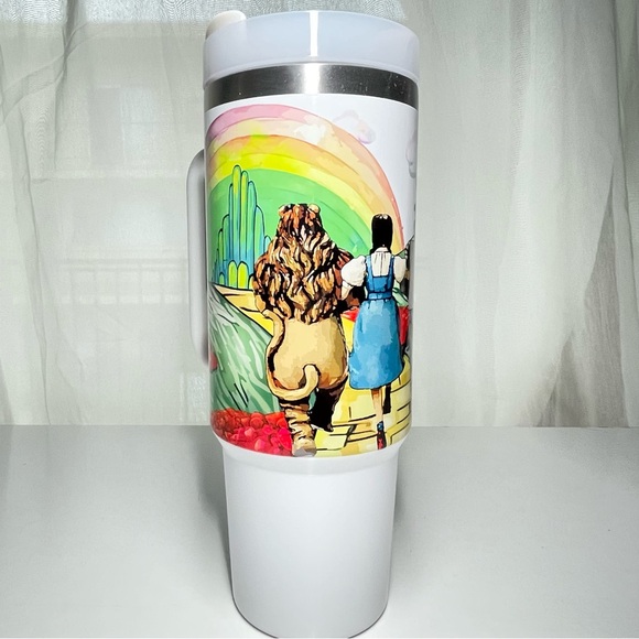 Disney Wizard of oz 40 oz Tumbler/Water bottle/Mug with lid, handle and straw. B - Picture 4 of 8